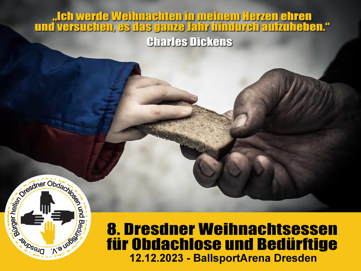 8. Dresdner Weihnachtsessen für Obdachlose und Bedürftige